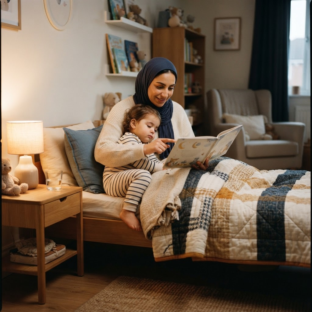 نوم الطفل — كيف تبني روتين نوم صحي وتنهي معركة السرير للأبد